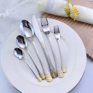 Ensemble de couverts élégants en métal pour salle à manger et cuisine, cuillère, fourchette, couteau en acier inoxydable, ensemble de couverts élégants, vaisselle élégante - Product Image 4