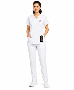 Conjunto de Ropa Médica de Alta Calidad, Tejido con Agujas, Poliéster/Algodón, Sin Costuras, Diseño de Logotipo Personalizado OEM, Uniforme de Enfermería Unisex - Product Image 1