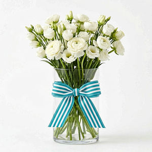 ริบบิ้นโกรเกรนสีขาวลายทางหลากสีเทอร์ควอยซ์ขนาด 38 มม. ขายส่ง สำหรับห่อของขวัญ เครื่องประดับผม ตกแต่งห่อของขวัญ ตกแต่งงานปาร์ตี้ - Product Image 1