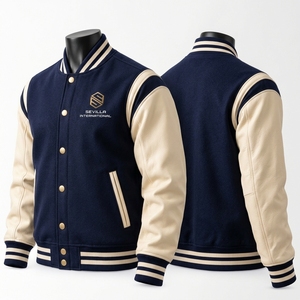 Chaqueta Varsity para Hombre de Alta Calidad, Corte Cómodo, Estilo Moderno, Chaqueta Clásica de Béisbol con Letras Bordadas, Cuello, Puños y Dobladillo Acanalados - Product Image 6