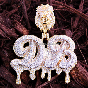Luxury VVS Diamond Iced Hiphop Charm Pendant Two Tone <b>Initial</b> Letter 925 Silver 18K Gold Plated Custom IGI Certified - Product Image 1