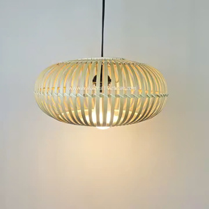 Luz de bambú hecha a mano moderna, luz eléctrica natural única de alta calidad, embalaje personalizable - Product Image 1