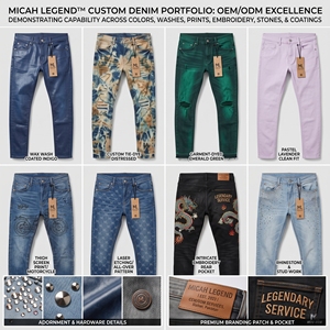 Wholesale Men Winter Mid Breathable Letter Pattern Pearl Beaded Custom Decorative Denim <b>Straight</b> Sporty Distressed - Product Image 5