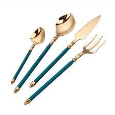 Japanese Retro Style Stainless Steel Western Tableware Vintage Steak Knife Mirror Polish Golden Fork <b>Set</b> Hotel Party Use - Product Image 5