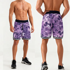 Venta al por mayor de pantalones deportivos de mezclilla con logotipo personalizado, transpirables, de secado rápido, para gimnasio, malla deportiva, atletismo, correr, fitness, playa, baloncesto - Product Image 1