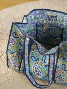 OEM Assorted Paisley Quilted Cotton Tote <b>Bag</b> - Eco-Friendly Boho <b>Reusable</b> Shopper Handbag - Product Image 3