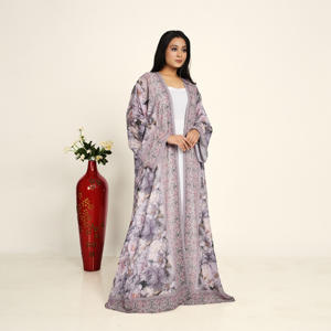 Abaya de Chifón Sólido con Capucha para Mujer, Estilo Árabe, Abierta por Delante, Larga, Modesta, Cardigan Islámico para Oración, Ramadán, Eid y Otras Ocasiones - Product Image 2