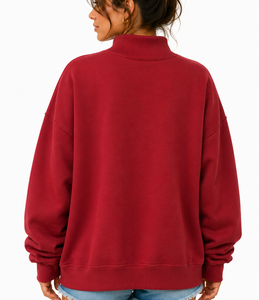 Sudadera Oversize de Cuello Alto para Mujer con Diseño Bordado, de Algodón y Poliéster, Forro Polar Transpirable, Manga Larga, Estilo Casual Urbano - Product Image 3