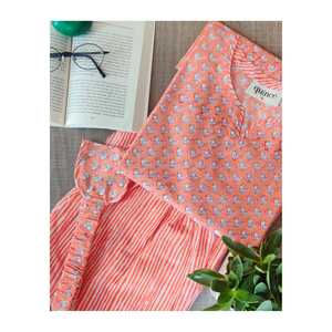 Conjunto de Pijama para Mujer con Estampado de Aves Color Mandarina y Máscara, Ropa de Dormir Cómoda - Product Image 3