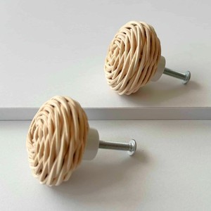 Hand woven natural rattan <b>knob</b> best deal <b>handles</b> for drawers kitchen <b>furniture</b> accessories - Product Image 1