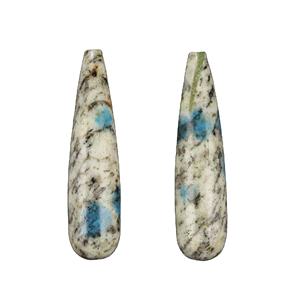 Piedra Preciosa Natural de Jaspe K2 de Alta Calidad, 9x30mm, Cabujón Briolette Liso, Par de Piedras Sueltas en Forma de Lágrima para la Fabricación de Pendientes y Joyería - Product Image 1