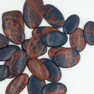 Cabochons en obsidienne acajou naturelle, formes variées, pierres précieuses polies en vrac pour la fabrication de bijoux, vente en gros, approvisionnement en vrac - Product Image 2