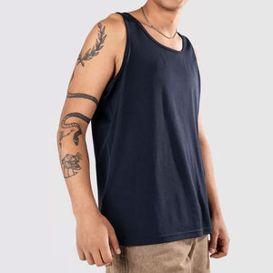 เสื้อกล้ามโพลีเอสเตอร์ผสมอีลาสเทน ระบายอากาศได้ดี สำหรับผู้ชาย สไตล์วินเทจ ถักแบบเรียบ ไม่มีโลโก้ ทรงหลวม ใส่สบายช่วงฤดูร้อน แขนเสื้อทรงหลวม - Product Image 3