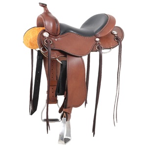 Selle d'équitation en cuir de style australien avec arbre en bois, selle synthétique pour l'équitation sur sentier - Product Image 6