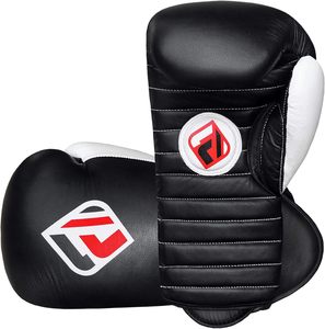 Gants de boxe d'entraînement professionnels Farabi en cuir de vachette véritable, durables, respirants et à séchage rapide, noirs et blancs, vente en gros - Product Image 3