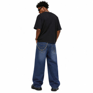 Vaqueros Anchos Personalizados con Bordado para Hombre, Estilo Vintage Lavado, Pantalones de Mezclilla de Pierna Ancha, Streetwear con Bordado de Dragón, Ajuste Holgado, Vaqueros Hip Hop - Product Image 4