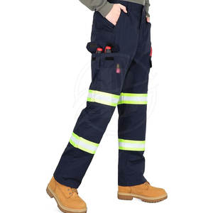 Pantalones de Trabajo para Hombre, 100% Algodón, Resistentes al Desgaste, Reflectantes, Rectos, para Obras de Construcción - Product Image 2