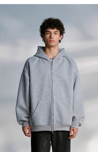Sweat à capuche zippé intégral pour homme avec ceinture large côtelée, coupe classique, en mélange épais double couche, protection renforcée - Product Image 6