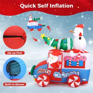 Auto di Babbo Natale Gonfiabile Impermeabile IP44 da 1,8 m con Auto-Gonfiaggio Rapido e 5 Luci LED per Decorazioni Festive da Esterno - Product Image 6