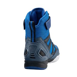 Lace Up Blue Mid Top Boxing Boots <b>Ankle</b> <b>Support</b> Strap Wrestling Footwear Premium Quality Synthetic Leather Shoes - Product Image 3