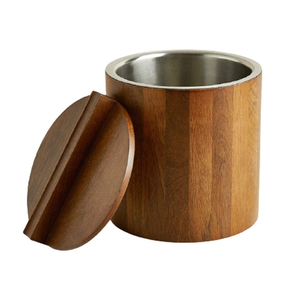 Seau à glace de luxe en bois d'acacia pour bar, bouteilles de vin et whisky – Prix abordable - Product Image 2