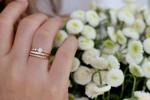 Women's 14k Gold Emerald Cut Diamond Engagement Ring Prong Setting floral Style - Product Image 4