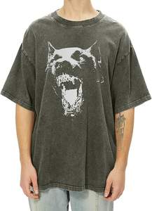 T-shirts pour hommes de qualité supérieure 100% coton à épaules tombantes, t-shirts graphiques surdimensionnés, style vintage ample, délavé à l'acide, esthétique streetwear - Product Image 3