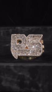 Anillo Personalizado con Iniciales y Diamantes Cultivados en Laboratorio VVS para Hombre, Anillo de Campeonato de Plata de Ley 925, Estilo Hip Hop, Venta al Por Mayor - Product Image 4
