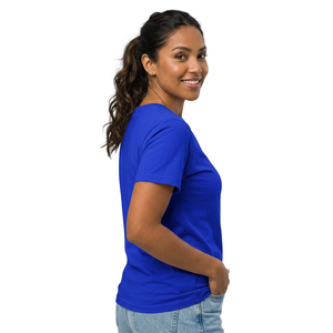 Camiseta de Manga Corta para Hombre, Cuello Redondo, Color Azul Rey, Corte Holgado, Estampado Informal, Tejido Jersey, Poliéster/Algodón, Parte Delantera Deportiva, Transpirable - Product Image 3