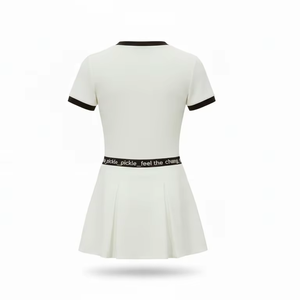 Custom Womens Solid Short Summer Pickleball Dress Set Premium Pleated <b>Skirt</b> Front Performance Outfit Private Label OEM ODM - Product Image 2