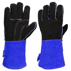 Gants en cuir de vachette pleine fleur de qualité supérieure, résistants à la coupure et à la chaleur, doublés coton, à manchette longue, pour usage industriel intensif et lutte contre l'incendie - Product Image 6