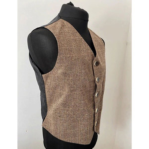 Ventoria Enterprises Men's Winter Black 100% <b>Wool</b> Coated High Quality Argyle Kilt Jacket <b>Waistcoat</b> 5 Button Custom Logo Front - Product Image 3