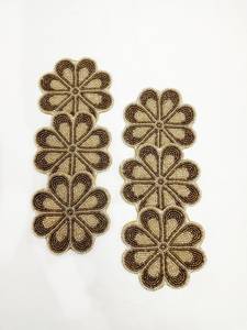 Stylish Luxury Cotton <b>Foundation</b> Handmade Beaded Hand Craft Dining Table coster with Embroidery Customizable Size & Design custo - Product Image 3