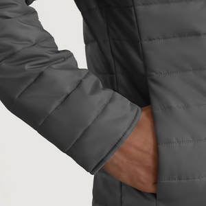 Veste matelassée à manches longues pour homme avec sensation d'ambiance hivernale confortable, veste matelassée d'hiver pour homme avec fermeture éclair facile - Product Image 6