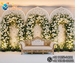 ฉากตกแต่งงานนิกะห์ล่าสุดพร้อมแผงเลเซอร์คัท ดีไซน์หรูหราสไตล์โมกุฎ ฉากหลังงานแต่งงานแบบแผง ฉากตกแต่งเวทีงานแต่งงานแบบยิว - Product Image 6