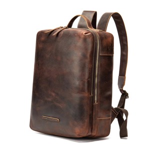 Elegant Vintage Leather <b>Backpack</b> <b>Waterproof</b> Anti-Theft Laptop Rucksack Genuine Leather Daypack LBP-0456 - Product Image 1