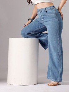 Jean en denim brut mi-lourd délavé à l'acide et à la pierre, effet vintage délavé, coupe large, écologique, décontracté - Product Image 6