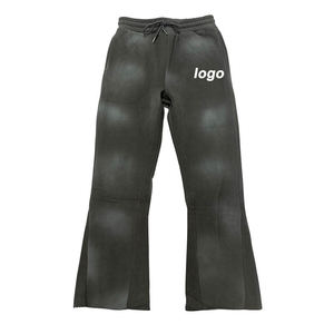 Pantalones Deportivos Personalizados con Logotipo, Estilo Urbano, para Hombre, de Algodón Grueso, Lavado Ácido Vintage, Anchos, Holgados, con Rayas - Product Image 6