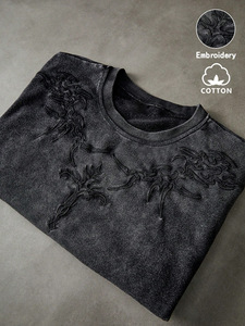 Camiseta de Algodón Oversize con Lavado Ácido OEM ODM, Estilo Vintage, Personalizable, de Moda - Product Image 3