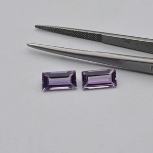 7x14mm naturel rose améthyste à facettes baguette coupe pierre précieuse vente chaude couleur claire améthyste pierre bijoux du fabricant - Product Image 1