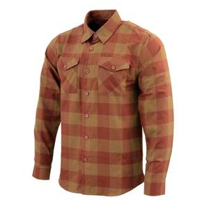 Chemise en flanelle à carreaux orange et moutarde de style rustique pour homme, finition de qualité supérieure, manches longues, chemise à boutons décontractée à carreaux - Product Image 1