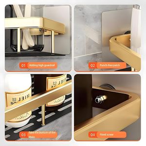 Organizador de Baño de Aluminio JIALTO, Mueble de Baño Multifuncional de Gran Capacidad, Estante de Baño para Montar en la Pared - Product Image 5