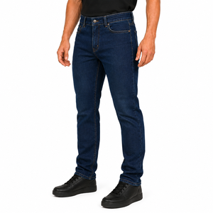 Custom Men Denim Jeans Slim Fit Straight Leg Classic 5 Pocket Cotton <b>Trousers</b> Stretchable Solid Color Denim Pants Casual Male Fa - Product Image 4