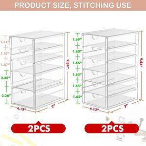 Organizzatori da Scrivania con 22 Cassetti e Accessori, Set da 4 Contenitori in Plastica per Trucchi e Oggetti Vari per Ufficio - Product Image 3