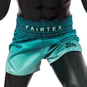 Pantalones Cortos de Muay Thai Fairtex, Color Verde Menta Degradado, Sublimados, de Satén, para Lucha, Directo de Fábrica - Product Image 1