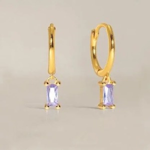 Pendientes de Aro con Rubíes - Plata de Ley 925, Forma Baguette, Gema Facetada, Joyería para Mujer - Product Image 5
