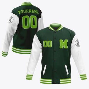 แจ็คเก็ตเบสบอลแบบ Letterman สำหรับผู้ชาย คุณภาพสูง ผลิตตามสั่ง OEM ปักลายตามต้องการ แขนยาว ป้องกันลม - Product Image 3