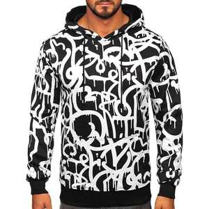 Sudadera con Capucha Abstracta para Hombre, Estampado de Goteo, Ajuste Regular, Estilo Urbano, con Bolsillo, Tejido de Poliéster, para Otoño - Product Image 2