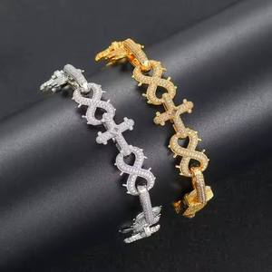 Bracelet en argent plaqué, diamant naturel de luxe, polissage brillant, certifié IGI, style hip-hop, disponible à un prix raisonnable en provenance d'Inde - Product Image 1