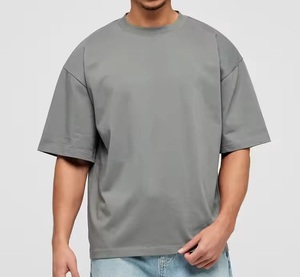 Customized Oversized Short Sleeve Men's T-Shirt Summer Collection Drop Shoulder 100% Cotton Breathable Quick Dry 2026 Tees Shirt - Product Image 4